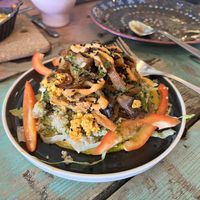 My Gf “open” burrito. The corn base was freshly made. Those oyster mushrooms cooked to perfection. Delicious   at Cocoloco in Bournemouth