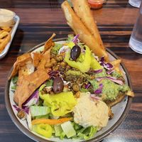 This place was great! They have a vegan menu on the back. I was home visiting for the week and came here twice! Pictured: Donner Basket  at Spitz in Billings