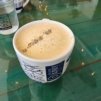 Honey lavender latte with almond milk at Fig Tree Cafe in San Diego