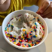 Toasted coconut and sprinkles   at HeladoDude in Santo Domingo