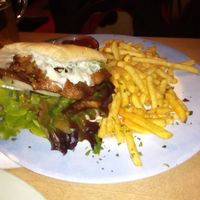 Döner with gyros and fries at Hirschbachstueberl in Lenggries