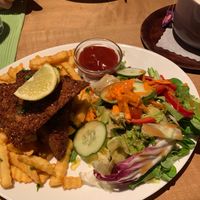 Vegan Schnitzel at Hirschbachstueberl in Lenggries