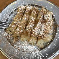 Bougatsa (vegan ‘Cream’ version) with powder sugar and cinnamonn  at Bougatsa Iordanis in Crete