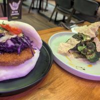 Phuture Planet spicy chicken bap and chatted broccoli at Da Bao - 打包 in Kuala Lumpur