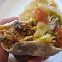 Vegan burrito at Pokez in San Diego