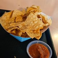 Chips and homemade salsa at Pokez in San Diego