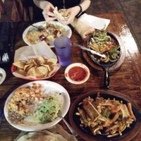 Two orders of vegan fajitas for two people = way too much food! at Pokez in San Diego