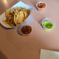 Free chips and salsa while we waited for food! at Pokez in San Diego
