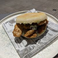 Arepa "pollo" at Rúkula Vegan Food in Malaga