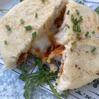 Inside the arepa!   at Rúkula Vegan Food in Malaga