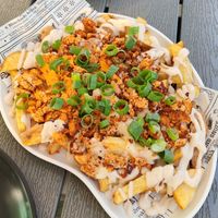 Tofu loaded fries (smaller portion) at Rúkula Vegan Food in Malaga