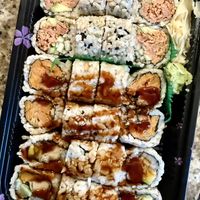 Spicy California roll, sweet potato roll, and chick’n tempura roll  at Kiko Japanese Cuisine in Winter Springs