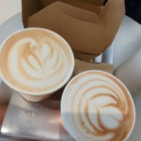 Original PB latte and the praline latte at Buddy Buddy in Paris
