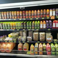 some of the pre made juices, raw vegan salads and snacks! at Arden's Garden in East Point