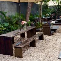 Outdoor seating area💚  at The Better Donut - temporarily closed in Tulum