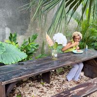 Eating donuts under the plants🤭  at The Better Donut - temporarily closed in Tulum