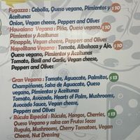 Menú  at Cambalache Pizza Para Llevar in Puerto Lopez