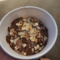 Excellent vegan chocolate pudding at Flower Child in Fort Worth