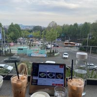 Thai iced tea with the view  at Buddha's Belly Itaewon  in Seoul