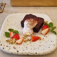 Chocolate cake at Cafe Gallery Sun 燦 in Kyoto