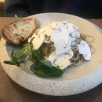 Mushroom sauce pasta lunch  at Cafe Gallery Sun 燦 in Kyoto