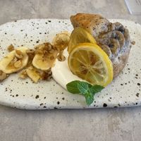 banana cake dessert  at Cafe Gallery Sun 燦 in Kyoto