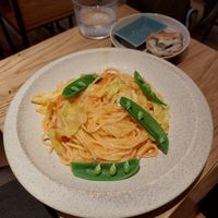 Pasta of the day: tomato and cream (1300¥) at Cafe Gallery Sun 燦 in Kyoto