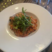 Tomato and chilli risotto starter  at La Luna   in Pontyclun