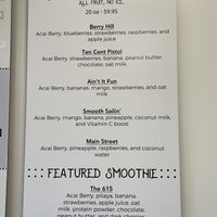 Menu  at Wild Berry Acai in Nashville