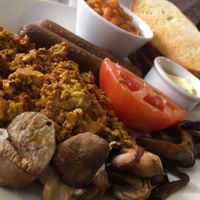vegan breakfast  at Global Tribe Cafe in Leeds