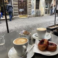 Soy cappuccinos and raspberry pastries   at I Dolci di Checco - Maybe closed in Rome