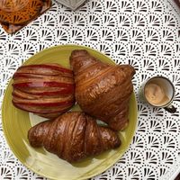 2 plain croissants and 1 strawberry croissant.   at I Dolci di Checco - Maybe closed in Rome