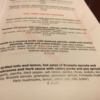 menu  at Essencia in Porto