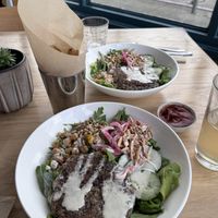 Black bean plant protein salad special. Loved this vegan meal here. Completely balanced with loads of protein and nutrition. It also came with chia seed pudding as well.  at Kitava in Oakland