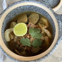 Vegan Seafood tomyum noodle soupp  at Beach Bowl Seminyak in Seminyak