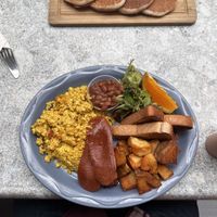 Tofu scramble with vegan bacon!  at Utopia Cafe & Grill in Toronto