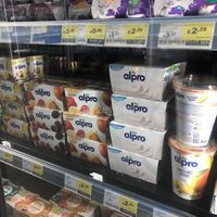 a selection of Alpro soya yoghurts  at Continente   in Alverca Do Ribatejo