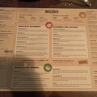 Carta at Mostaza Green Burger in Granada