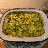 Vegan lasagnia with broccoli, zucchini, coconut, "mozzarella" and "cheddar" (22,90 lv) at Shastlivetsa Vitoshka - Ресторант Щастливеца Витошка in Sofia