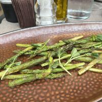 Asparagus that went with our meal. Forgot to take a photo of the broccoli    at Shastlivetsa Vitoshka - Ресторант Щастливеца Витошка in Sofia