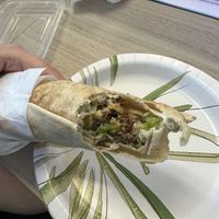 Inside falafel sandwichhes  at Open Sesame Lebanese Grill in Dallas