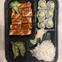Tofu teriyaki bento with cucumber avocado roll substituted   at Kyushu Ramen & Sushi in Philadelphia