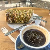 Pistachio with Nutella and a long black  at Kürtősh - Darling Square in Haymarket