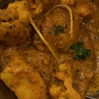 Aloo gobi – potatoes with cauliflower in vegan version  at Malika in Prague