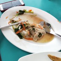 Yummy vegan dumpling photo taken just before it was cleared. at Pu Yuan Su Shi Shu Guo Wu in Tainan