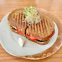 Fried eggplant and ranch sandwich  at The 100 Café in Dubai