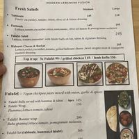 Menu 1 of 4 - Salads and falafel  at Hummus Heads - Sathorn in Bangkok