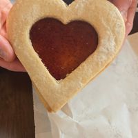 Raspberry Linzer cookie at Seawall Coffee Company in Galveston