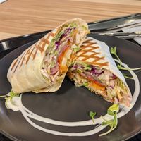 Chicken wrap at Veg Stop in Riga