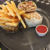 Fake Chicken wrap at Veg Stop in Riga